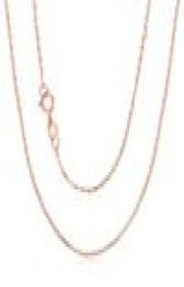 Rinyin Solid 18K Rose Gold Collier Pure AU750 Chaîne Rolo mignonne 1 mm largeur 16quot 36quot pouces Y18928065149022