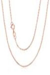 Rinyin Solid 18K Rose Gold Collier Pure AU750 Chaîne Rolo mignonne 1 mm largeur 16quot 36quot pouces Y18928068631279