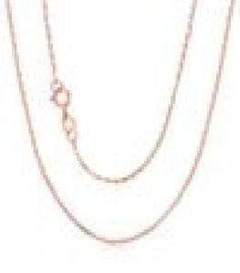 Ryin Solid 18K Rose Gold ketting Pure Au750 Leuke Rolo -ketting 1 mm breedte 16quot 36quot inches y18928069140979