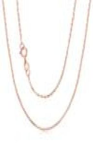 Ryin Solid 18K Rose Gold ketting Pure Au750 Leuke Rolo -ketting 1 mm breedte 16quot 36quot inches y18928065149022