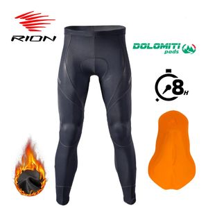 RION Pantalons de vélo Collants pour hommes Vêtements de vélo d'hiver Pro Cyclisme Pantalons longs Polaire Thermique Hiver 6H 8H Coupe-vent Chaud 240112