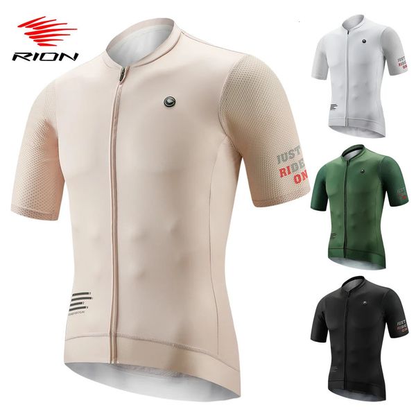 Rion Cycling Jersey Men Motocross Shirts Clothes Clothes Road Bike T-shirt Bicycle Ride Cavy Triathlon Offroad Summer Poches 240410