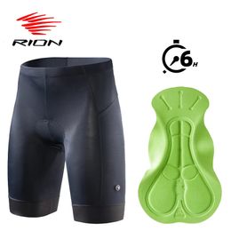 Rion Mens Bicycle Shorts Mountain Bicycle strakke fietsende kleding Bicycle -broek 3D Pad Set langeafstand heren shorts 6 uur 240425