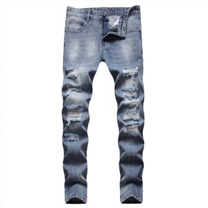 Ripped Hole Hommes Skinny Jeans Fashoin Casual Slim Denim Pantalon Taille 28-42 Pantalon mi-taille Été Automne 20 Couleurs Pantalones