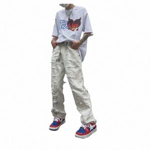 Jeans déchirés Hip Hop Hommes 2022 Tendances Vêtements Pantalons Oversize Y2K Pantalons pour hommes Baggy Streetwear Trendyol Femme Droite K6q2 #