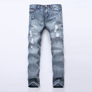 Jeans para hombres Ripped Hip-Hop Hombres Pantalones Street Skinny Denim Pantalones Moda Casual Dropship para hombre