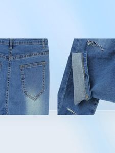 Jean skinny en forme de genou déchiré pour femmes