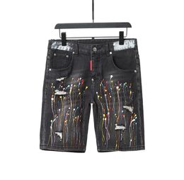 Geript korte jeans mannen 2022 Summer Fashion High Tailed rechte vintage streetwear denim shorts broek