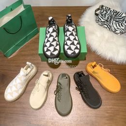 Rimpel Casual Schoenen Sneakers Tech Knit Suède Heren Slip Op Een Pedaal Corduroy Geel Groen Zwart Optiek Designer Heren Sneaker