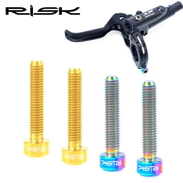 Risque 2pcs M5 * 25 mm Titanium Alloy Bike Brake Lever Bolts Bicycle Fix Fixes étendues pour les pièces de cyclisme Shimano XT M8000