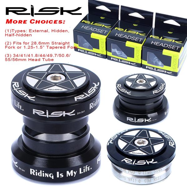 RISK MTB auriculares para bicicleta de carretera 44mm 34414184975065556mm para bicicleta 286mm 1 18 recto 12515 1412 horquilla cónica 240118