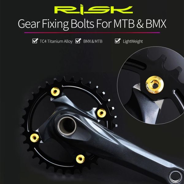 Riesgo ZH330 Bicicleta de 6.5 mm Pornos de fijación de engranajes para MTB Mountain Road BMX Bike Tornillos fijos de una sola cadena