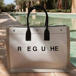 Sac fourre-tout de concepteur de sacs de plage en toile grande capacité sac à main de luxe pour femmes sacs de voyage de vacances avec lettre de lettre 48 cm