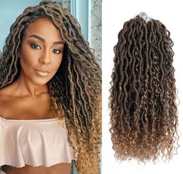 River Locs haakhaar 18 inch nieuwe godin locs boho hippie locs golvende haak met krullende uiteinden vlechten hair extensions