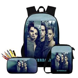 Riverdale Seizoen 5 Tiener Jongens Meisjes 3pcs Set Rugzak Schooltas Vrouwen Mannen 3D Mode Oxford Waterdichte Bicycle247R