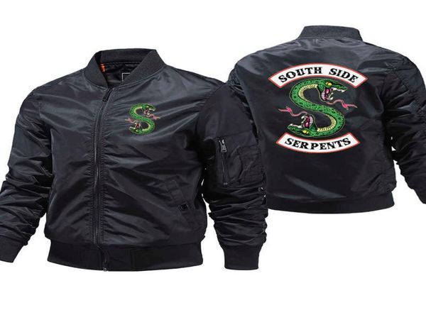 Riverdale côté sud Serpents veste hommes émission de télévision hommes bomber vestes streetwear hombre manteaux d'hiver 5XL hommes coupe-vent vestes 2117334800