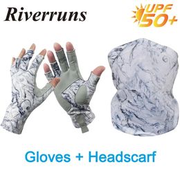 Riverruns UPF50 Protection solaire gants et foulards de pêche sans doigts pour hommes et femmes pêche bateau kayak randonnée 231228