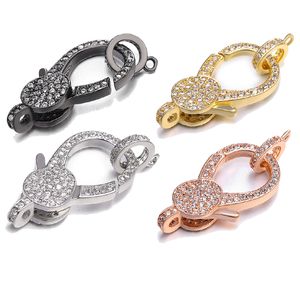 Riversr CZ Micro Pave Homard Fermoir Blanc Rose Jaune Pistolet Noir Cuivre Zircon Pendentif Connecteurs DIY Résultats de Bijoux En Gros