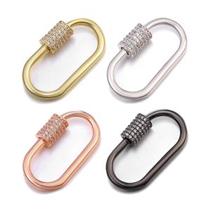 Riversr cz micro pave schroef casps accessoires wit roze geel gun zwart perzik hart vorm koper zirkoon hanger connectoren DIY sieraden bevindingen groothandel