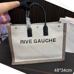 Rives Gauches Designer Tote Bag Heren Dames Topkwaliteit Canvas Lederen Luxe Handtassen Grote Capaciteit Boodschappentassen Onder-arm Mode Klassieke Totes Tassen