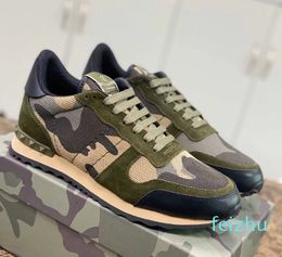 rivet camouflage casual chaussures daim ongles designer chaussures femmes de vêtements pour hommes designer plaid nail chaussures plates maille camouflage mode baskets plus la taille