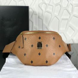 Rivet imprimer le sac de taille poches inclinées pour hommes et femmes mini sac de taille sac en cuir sac de taille sacs armaux noirs brun243h