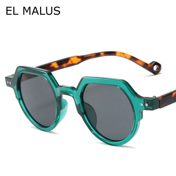 Gafas de sol redondas pequeñas con remaches para hombre y mujer