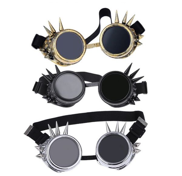 Remache Steampunk gafas Cyber Goth Cosplay soldadura antiguo victoriano Vintage Glasse 4 colores 10 unids/lote envío gratis