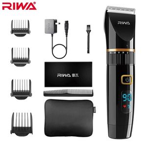 Riwa Hair Clipper Professional Trimmer LCD Display Fast Lading Men Cutting Machine Washable Baper voor Cut 6501 220712