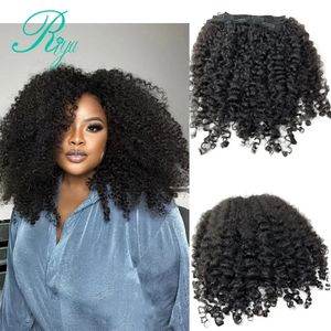 Riya Coiffes Clips in Brésilien Human Heum Hair Birman Curly Clip dans les cheveux S 78 Pièces et 120gset Couleur naturelle Remy Hair 240408