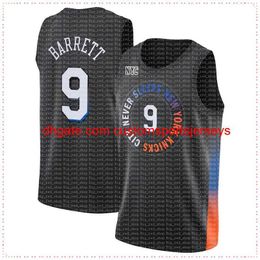Maillot de basket-ball RJ 9 Barrett Julius 30 Randle Derrick 4 Rose, noir, nouveau, 2021
