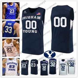 Personalizado BYU Cougars Baloncesto 32 Matt Haarms 4 Alex Barcello 5 Jake Toolson 23 Yoeli Childs 30 TJ Haws HOMBRE JÓVENES NIÑO Jersey