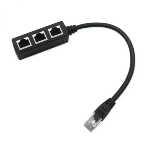 RJ45 Cable de divisor Ethernet 1 Splitter Ethernet femenino macho a 3 para el adaptador de conector Cat5 Cat6Thernet Socket