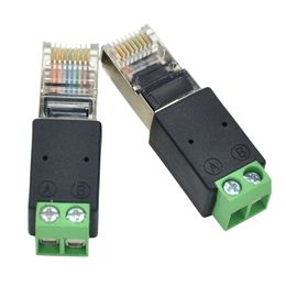 Conector de red RJ45 macho 8P8C enchufe modular a adaptador de terminales de tornillo RS485