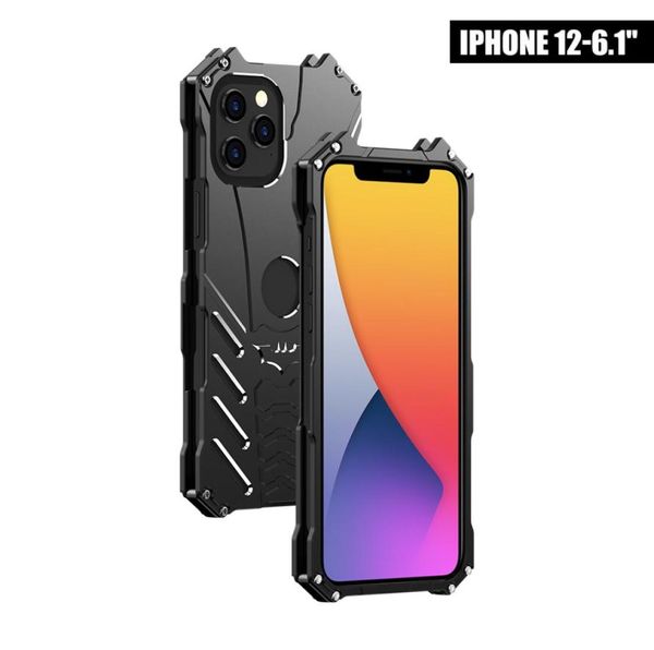 Rjust Metal Telephing Cajones para iPhone 14 13 12 Mini 11 Pro Max XR X Aluminio Cubierta a prueba de choque Armor Antiknock Cell Whone6178244