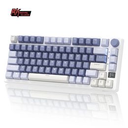 RK ROYAL KLUDGE M75 joint clavier mécanique 24G sans filbluetoothusb 75% rvb échangeable jeu avec affichage 231228