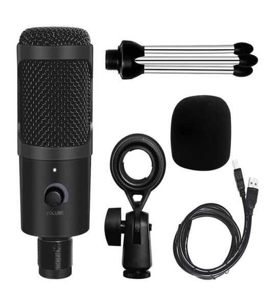 Micrófono condensador de grabación RK1 para iPhone, Android, ordenador portátil, micrófono USB profesional con auriculares para juegos en vivo PK BM8007473590
