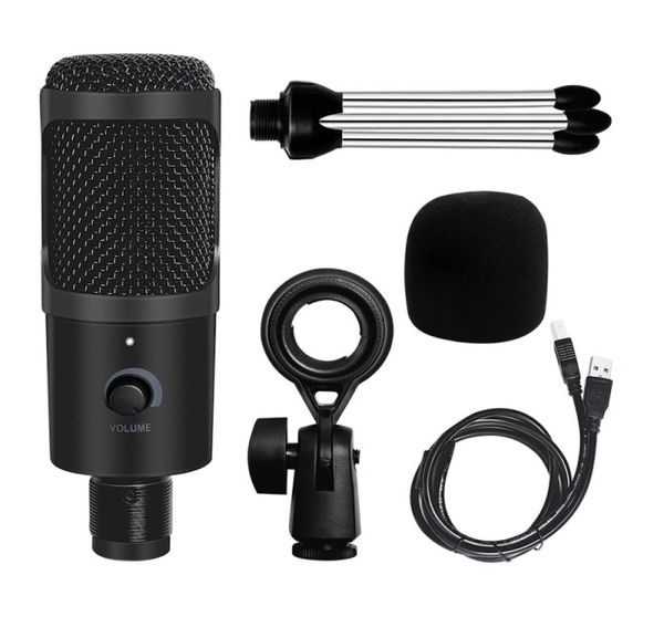 Microphone à condensateur d'enregistrement RK1 pour iPhone Android ordinateur portable micro USB professionnel avec écouteurs pour jeu en direct PK BM8004168596