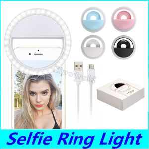 RK12 Rechargeable universel LED Selfie lumière anneau lumière Flash lampe Selfie anneau éclairage caméra photographie pour iPhone Samsung S10 Plus 50 pièces