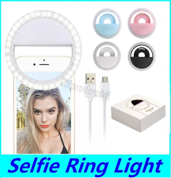 RK12 Rechargeable universel LED Selfie lumière anneau lumière Flash lampe Selfie anneau éclairage caméra photographie pour iPhone Samsung S10 6667134