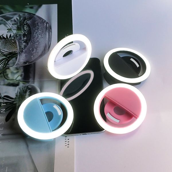 RK12 Selfie Led Anneau Lumière Portable Mobile Selfie Lampe Pour Clip Lampe Selfi Téléphone Lentille Éclairage Photographique Photo Studio