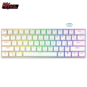 RK61 Royal Kludge clavier mécanique sans fil TriMode Bluetooth 5024GUSBC rvb rétro-éclairé 61 touches Gamer échangeables 231228