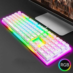 RK918 ROYAL KLUDGE RGB Backlight Wired Gaming Mechanical Keyboard 108 Keys Anti-Ghosting with Large LED Sorrounding Side Lamp HKD230808