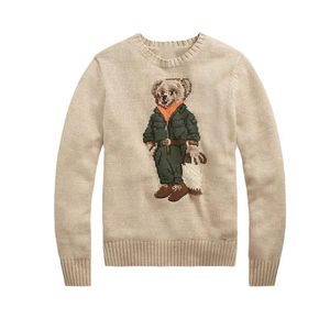 Rl Bear Designer Men Knits Bear Sweater Ralphs Polos Jersey Crewneck Punto Laurens Suéteres Manga larga Casual Navidad Impreso Mens Ol4q