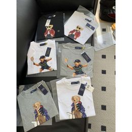 Rl Bear imprimé haut de collection à manches courtes pour la couche décontractée de printemps d'été avec un t-shirt de base en coton pur