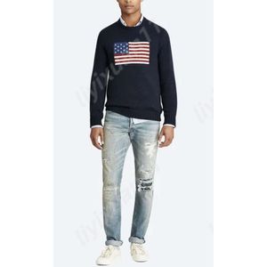 RL Bear Sweater Pulls pour hommes Ralphs Laurene Pull Drapeau des États-Unis Polos pour hommes Chemise à manches longues Bear Weave Solid Moschino Pull Taille US 7646