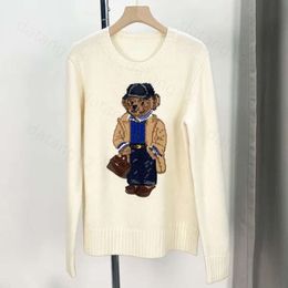 RL Designer Women Knits Bear Print Graphic Bear Sweater Ralp Laurens Pull Pullover Playlover Classics Classiques tricotés Casual Harajuku Streetwear 916