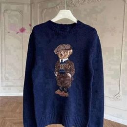 RL Designer Femmes Knits Bear Print Graphic Bear Sweater Ralp Laurens Pull Pullover Playlover Classics Classiques tricotés Casual Harajuku Streetwear 708