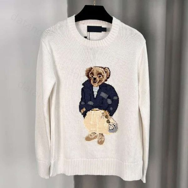 RL Designer Women Knits Bear Print Graphic Bear Sweater Ralp Laurens Pull Pullover Playlover Classics Classiques tricotés Casual Harajuku Streetwear 835