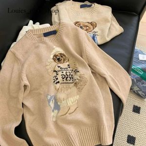 Pull RL Ralphe Laurene Sweater Top Quality RL Designer Femmes Knits ours Polos Polos Pullover Broderie Pullages tricotés à manches longues Casual 231